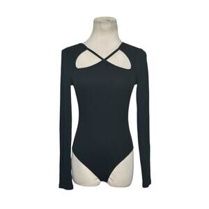 Future Collective black ribbed long sleeves bodysuit size XXS